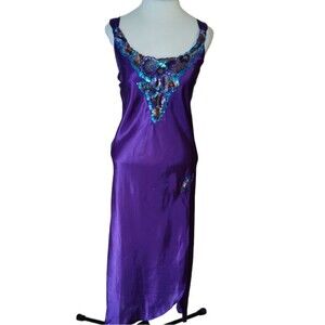 Vintage Victoria Secret Long Sequin Night Gown Lingerie Gold Label Size Small